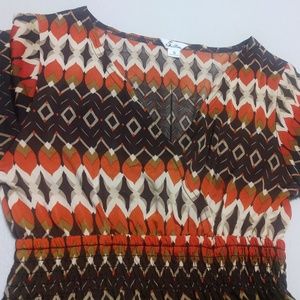 Brown and Orange Maxi Dress